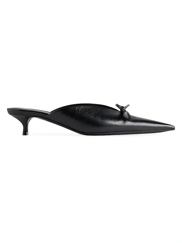 Balenciaga Women's Knife Bow 40MM Mule Heels - Black