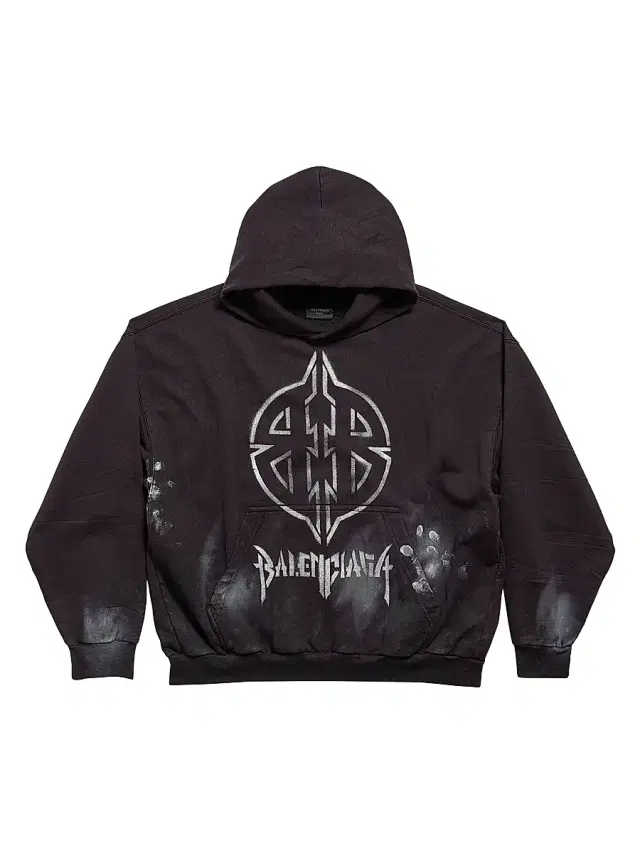 Balenciaga Metal BB Stencil Hoodie Medium Fit - Black White