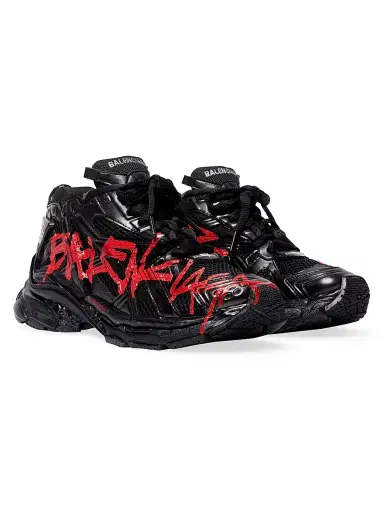 Balenciaga Men's Runner Graffiti Sneakers - Black | Thumbnail 2 Balenciaga Men's Runner Graffiti Sneakers - Black | Thumbnail 2