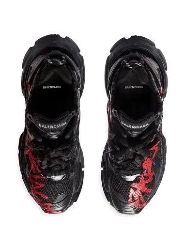 Balenciaga Men's Runner Graffiti Sneakers - Black | Thumbnail 5 Balenciaga Men's Runner Graffiti Sneakers - Black | Thumbnail 5