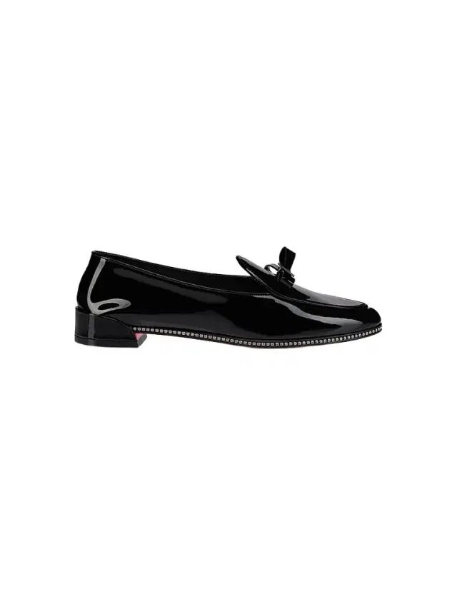 Christian Louboutin Women's Mocastrass Patent Leather Loafers - Black