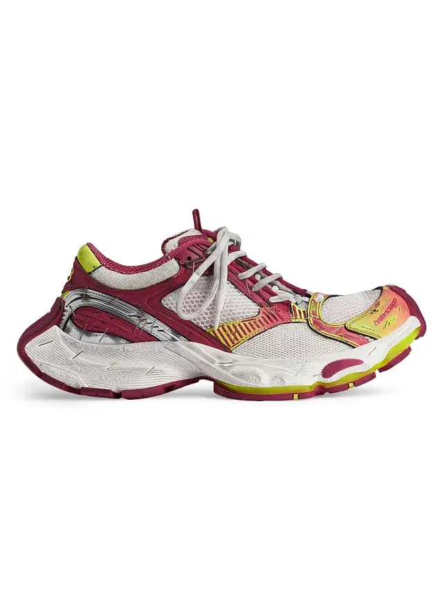 Balenciaga Men's Stapler Sneakers - Multicolor Pink