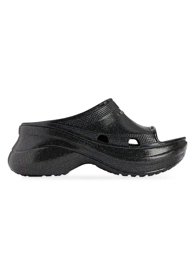 Balenciaga Women's Pool Crocs Slide Sandals - Black