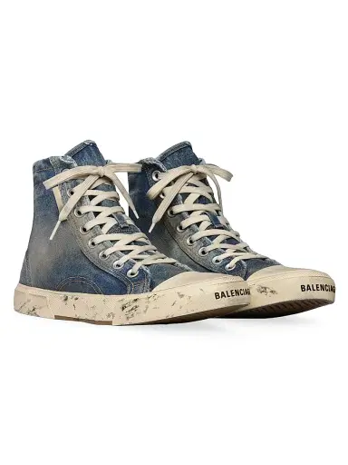 Balenciaga Women's Paris High Top Sneakers - Blue | Thumbnail 2 Balenciaga Women's Paris High Top Sneakers - Blue | Thumbnail 2