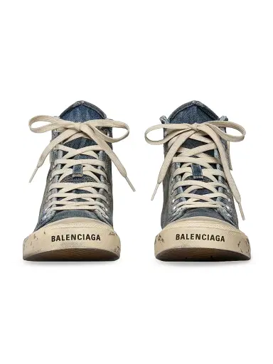 Balenciaga Women's Paris High Top Sneakers - Blue | Thumbnail 3 Balenciaga Women's Paris High Top Sneakers - Blue | Thumbnail 3