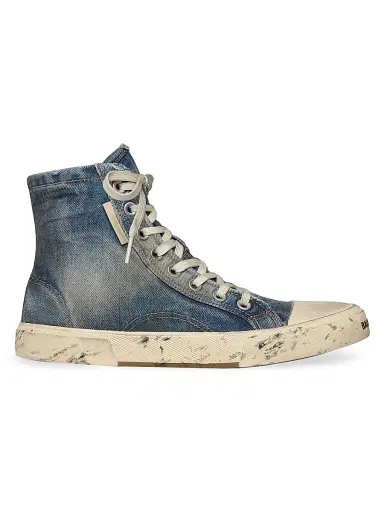 Balenciaga Women's Paris High Top Sneakers - Blue | Thumbnail 1 Balenciaga Women's Paris High Top Sneakers - Blue | Thumbnail 1