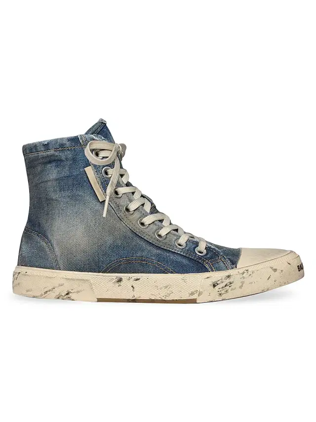 Balenciaga Women's Paris High Top Sneakers - Blue