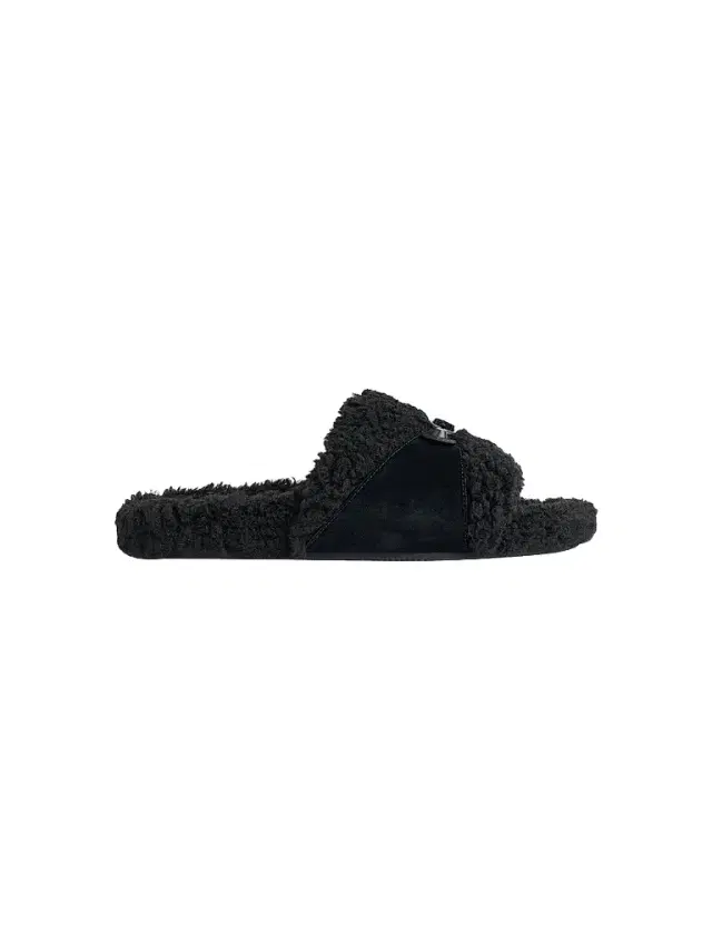 Balenciaga Men's Furry Open Mule - Black