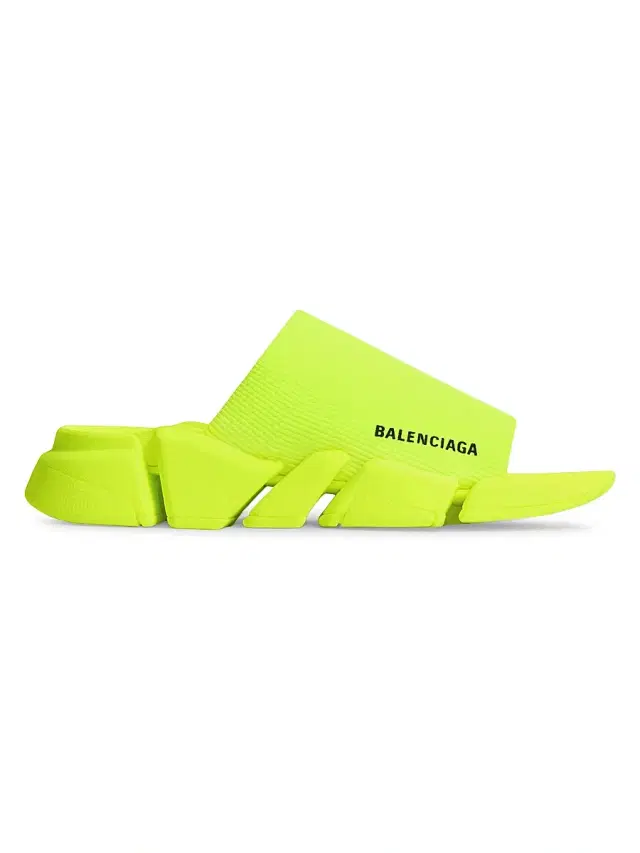 Balenciaga Men's Speed 2.0 Recycled Knit Slide Sandals - Neon Green