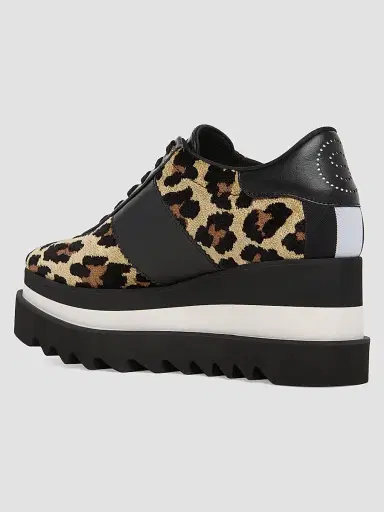 Stella McCartney Women's Elyse Shaggy-Deer Wedge Sneakers | Thumbnail 3 Stella McCartney Women's Elyse Shaggy-Deer Wedge Sneakers | Thumbnail 3