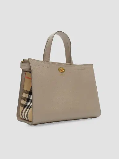 Burberry Women's Cotswolds Small Check Leather Tote Bag | Thumbnail 6 Burberry Women's Cotswolds Small Check Leather Tote Bag | Thumbnail 6