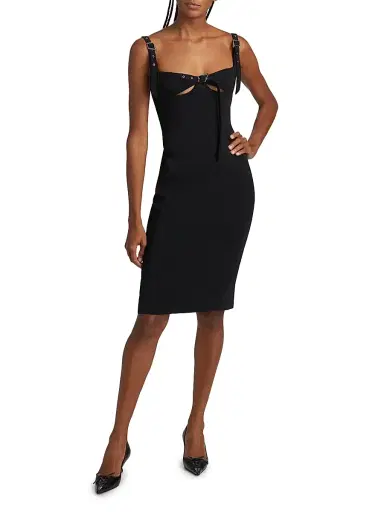 Mugler Women's Bustier Cut-Out Sheath Dress - Black | Thumbnail 2