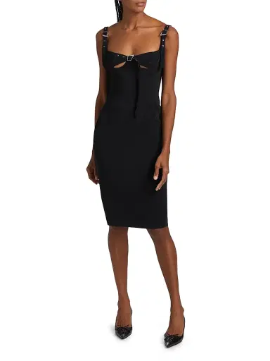 Mugler Women's Bustier Cut-Out Sheath Dress - Black | Thumbnail 3