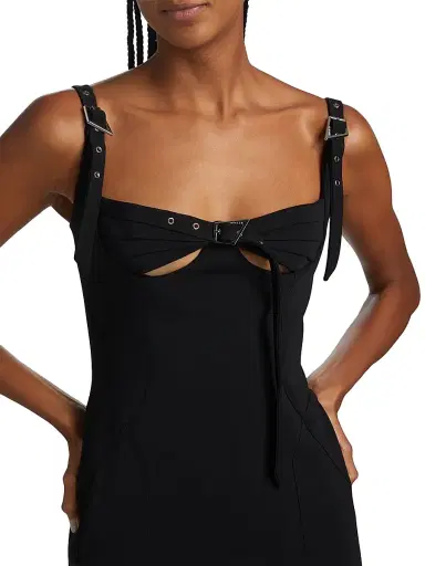 Mugler Women's Bustier Cut-Out Sheath Dress - Black | Thumbnail 6