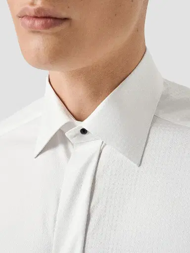 Eton Men's Geometric Brocade Formal Contemporary-Fit Shirt - White - Size 18 | Thumbnail 5