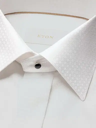 Eton Men's Geometric Brocade Formal Contemporary-Fit Shirt - White - Size 18 | Thumbnail 7