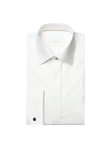 Eton Men's Geometric Brocade Formal Contemporary-Fit Shirt - White - Size 18 | Thumbnail 1