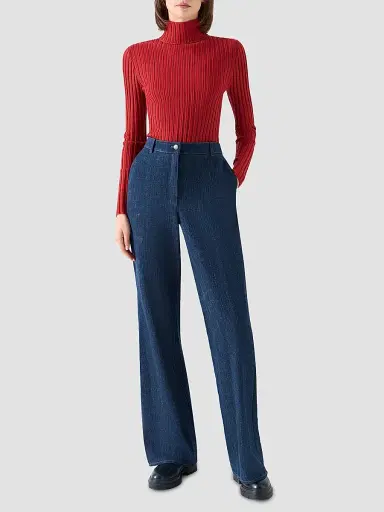 Akris punto Women's Wool Knit Turtleneck Sweater - Rusty Red - Size 16 | Thumbnail 2 Akris punto Women's Wool Knit Turtleneck Sweater - Rusty Red - Size 16 | Thumbnail 2
