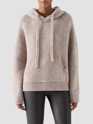 Akris punto Women's Fluffy Alpaca-Wool Knit Hoodie - Oat - Size 16 | Thumbnail 4 Akris punto Women's Fluffy Alpaca-Wool Knit Hoodie - Oat - Size 16 | Thumbnail 4