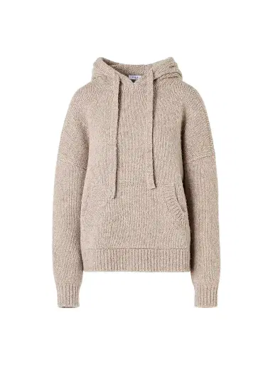 Akris punto Women's Fluffy Alpaca-Wool Knit Hoodie - Oat - Size 16 | Thumbnail 1 Akris punto Women's Fluffy Alpaca-Wool Knit Hoodie - Oat - Size 16 | Thumbnail 1
