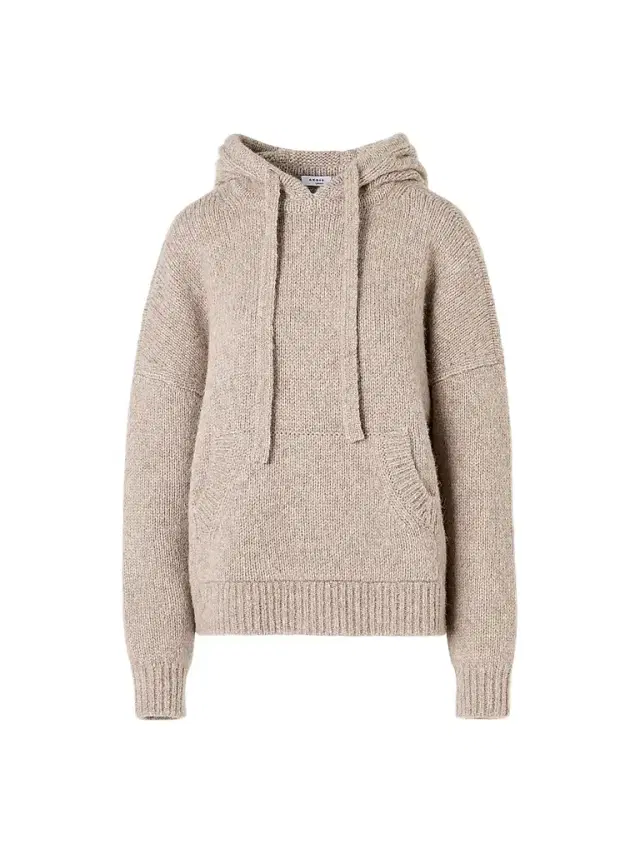 Akris punto Women's Fluffy Alpaca-Wool Knit Hoodie - Oat