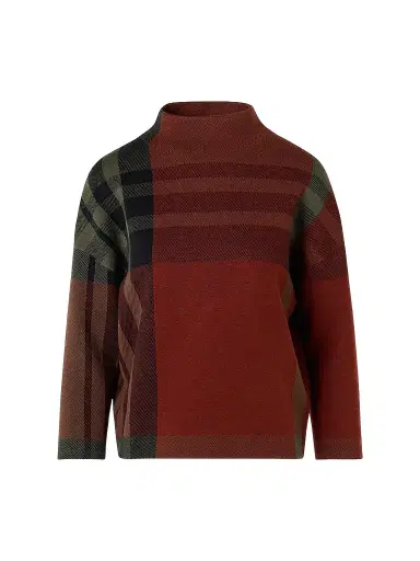 Akris punto Women's Jacquard Check Boxy Sweater - Copper Black - Size 16 | Thumbnail 1 Akris punto Women's Jacquard Check Boxy Sweater - Copper Black - Size 16 | Thumbnail 1