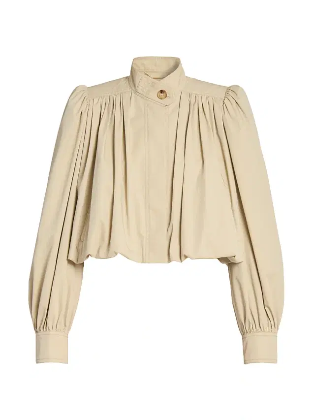 Chloé Women's Short Cotton Trench Jacket - Smoky Beige