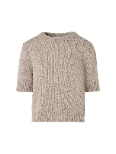 Akris punto Women's Fluffy Alpaca Crewneck Sweater - Oat - Size 16 | Thumbnail 1 Akris punto Women's Fluffy Alpaca Crewneck Sweater - Oat - Size 16 | Thumbnail 1