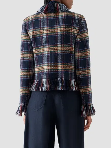 Akris punto Women's Plaid Tweed Wool-Blend Jacket | Thumbnail 3 Akris punto Women's Plaid Tweed Wool-Blend Jacket | Thumbnail 3