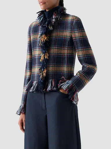 Akris punto Women's Plaid Tweed Wool-Blend Jacket | Thumbnail 6 Akris punto Women's Plaid Tweed Wool-Blend Jacket | Thumbnail 6