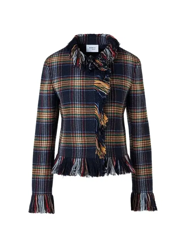 Akris punto Women's Plaid Tweed Wool-Blend Jacket - Navy Multicolor