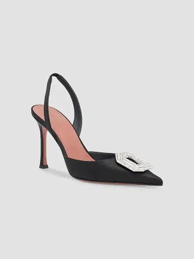 Amina Muaddi Women's Camelia 90MM Embellished Satin Slingback Pumps | Thumbnail 3 Amina Muaddi Women's Camelia 90MM Embellished Satin Slingback Pumps | Thumbnail 3