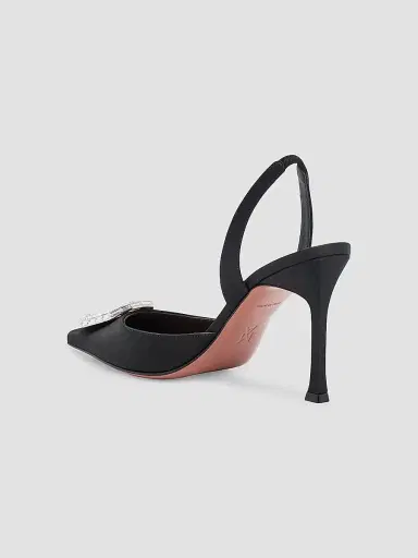 Amina Muaddi Women's Camelia 90MM Embellished Satin Slingback Pumps | Thumbnail 4 Amina Muaddi Women's Camelia 90MM Embellished Satin Slingback Pumps | Thumbnail 4