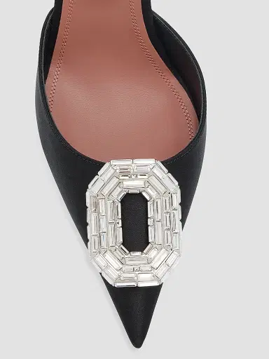 Amina Muaddi Women's Camelia 90MM Embellished Satin Slingback Pumps | Thumbnail 5 Amina Muaddi Women's Camelia 90MM Embellished Satin Slingback Pumps | Thumbnail 5