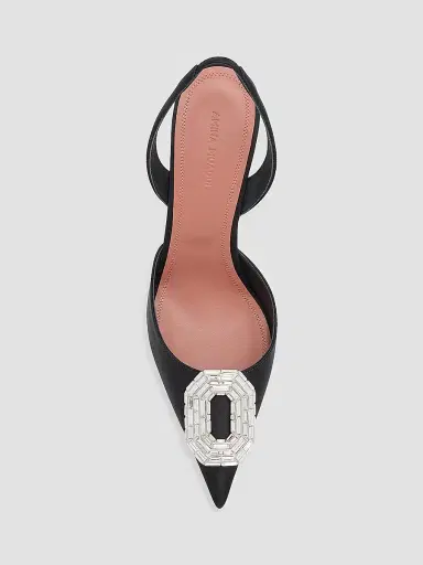 Amina Muaddi Women's Camelia 90MM Embellished Satin Slingback Pumps | Thumbnail 6 Amina Muaddi Women's Camelia 90MM Embellished Satin Slingback Pumps | Thumbnail 6