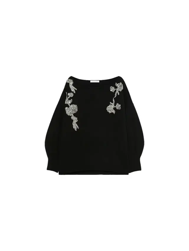 Marina Rinaldi Women's Embroidered Viscose Sweater - Black