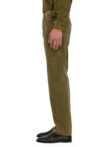 Ferragamo Men's Five-Pocket Straight Jeans - Olive - Size 38 | Thumbnail 4
