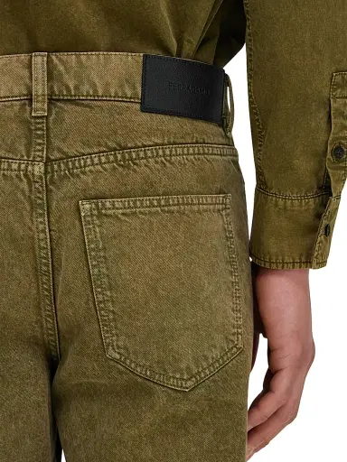 Ferragamo Men's Five-Pocket Straight Jeans - Olive - Size 38 | Thumbnail 8