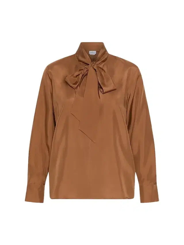 Marella Women's Habutai Silk Shirt - Tobacco Brown