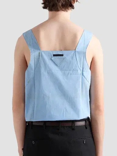 Prada Men's Cotton Tank Top - Blue - Size XL | Thumbnail 3