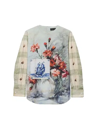 Prada Men's Printed Cotton Shirt | Thumbnail 1