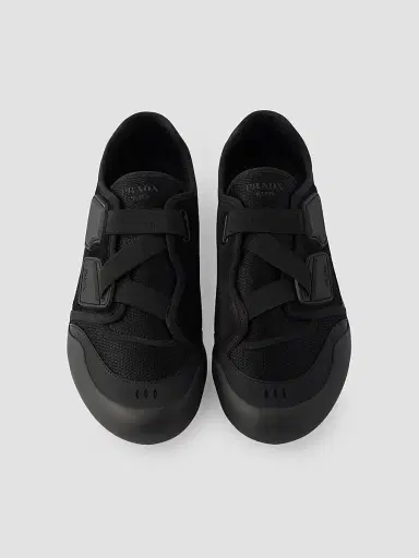 Prada Men's Speedrock Leather and Mesh Fabric Sneakers - Black - Size 12 | Thumbnail 4