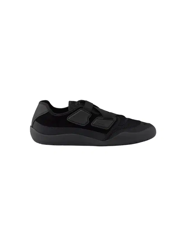 Prada Men's Speedrock Leather and Mesh Fabric Sneakers - Black