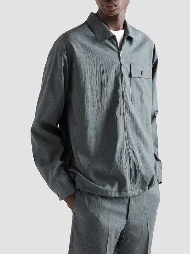 Prada Men's Wool Zipper Shirt - Grey - Size XXL | Thumbnail 4 Prada Men's Wool Zipper Shirt - Grey - Size XXL | Thumbnail 4