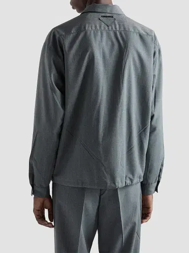 Prada Men's Wool Zipper Shirt - Grey - Size XXL | Thumbnail 5 Prada Men's Wool Zipper Shirt - Grey - Size XXL | Thumbnail 5