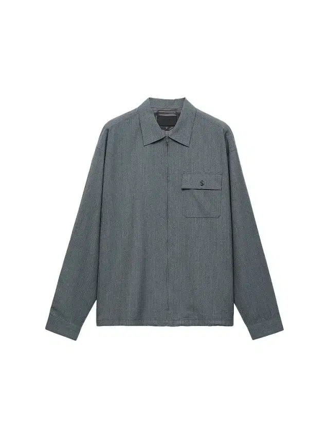 Prada Men's Wool Zipper Shirt - Grey