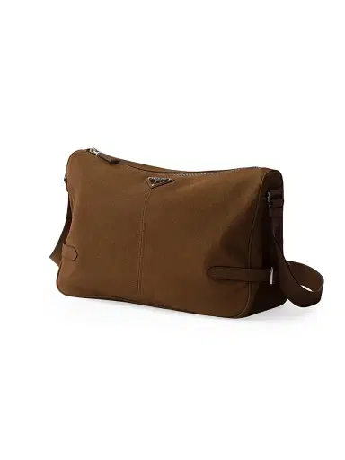 Prada Men's Nubuck Leather Shoulder Bag | Thumbnail 2 Prada Men's Nubuck Leather Shoulder Bag | Thumbnail 2