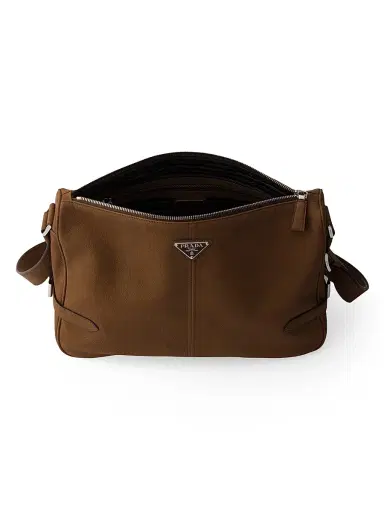 Prada Men's Nubuck Leather Shoulder Bag | Thumbnail 4 Prada Men's Nubuck Leather Shoulder Bag | Thumbnail 4