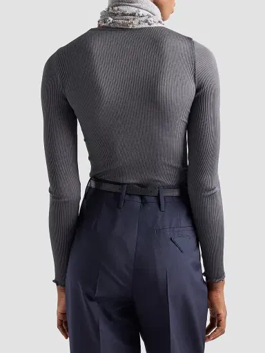 Prada Women's Ribbed Knit Top | Thumbnail 4 Prada Women's Ribbed Knit Top | Thumbnail 4