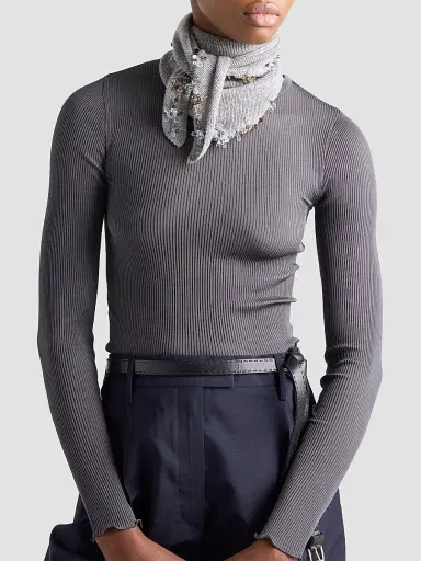 Prada Women's Ribbed Knit Top | Thumbnail 5 Prada Women's Ribbed Knit Top | Thumbnail 5